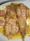 Monkfish Tails and Shrimp in Green Sauce Casserole