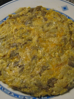 Una foto de Tortilla de calabacín y berenjenas