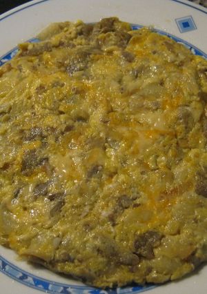 Una foto de Tortilla de calabacín y berenjenas
