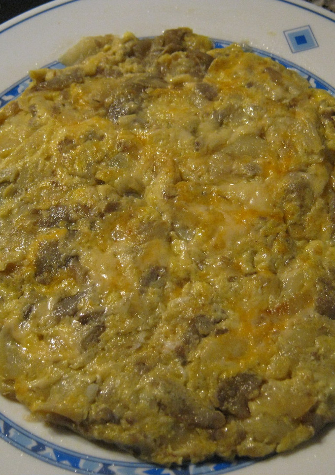 Una foto de Tortilla de calabacín y berenjenas