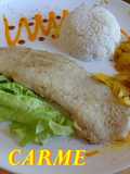 Filete de merluza con arroz y mariquitas