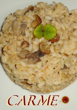 Una foto de Risotto de setas cultivadas