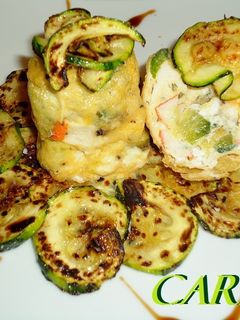 Una foto de Pastel de calabacín y palitos de mar