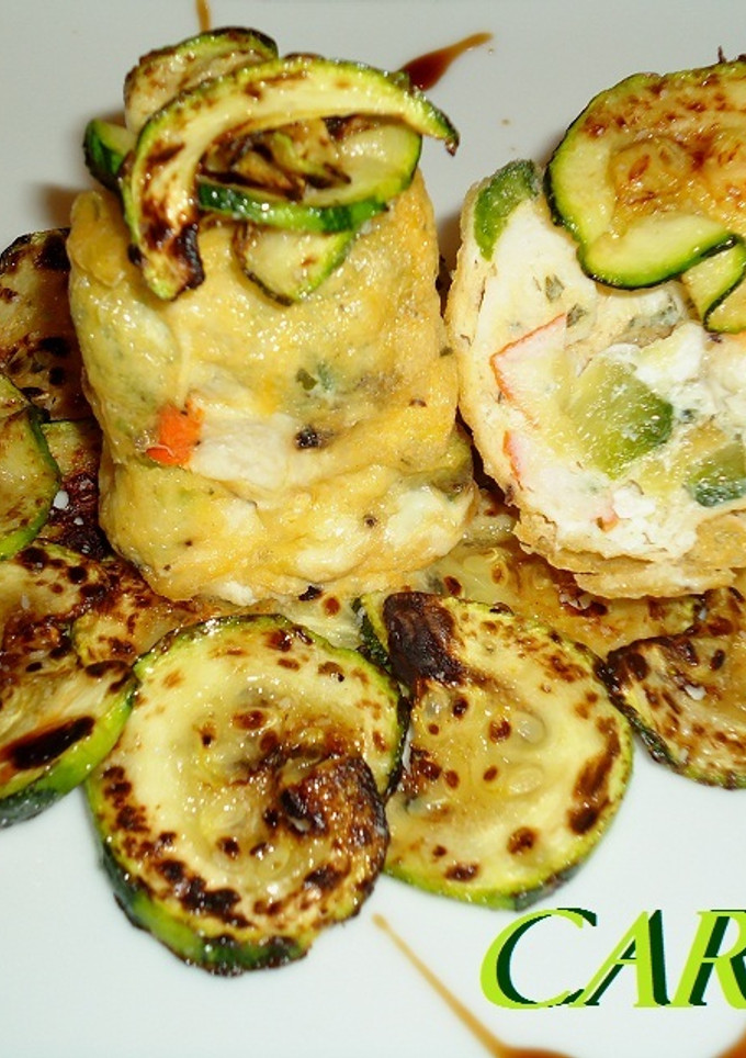 Una foto de Pastel de calabacín y palitos de mar