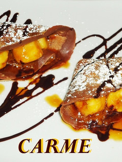 Una foto de Crêpes de chocolate con plátano al caramelo