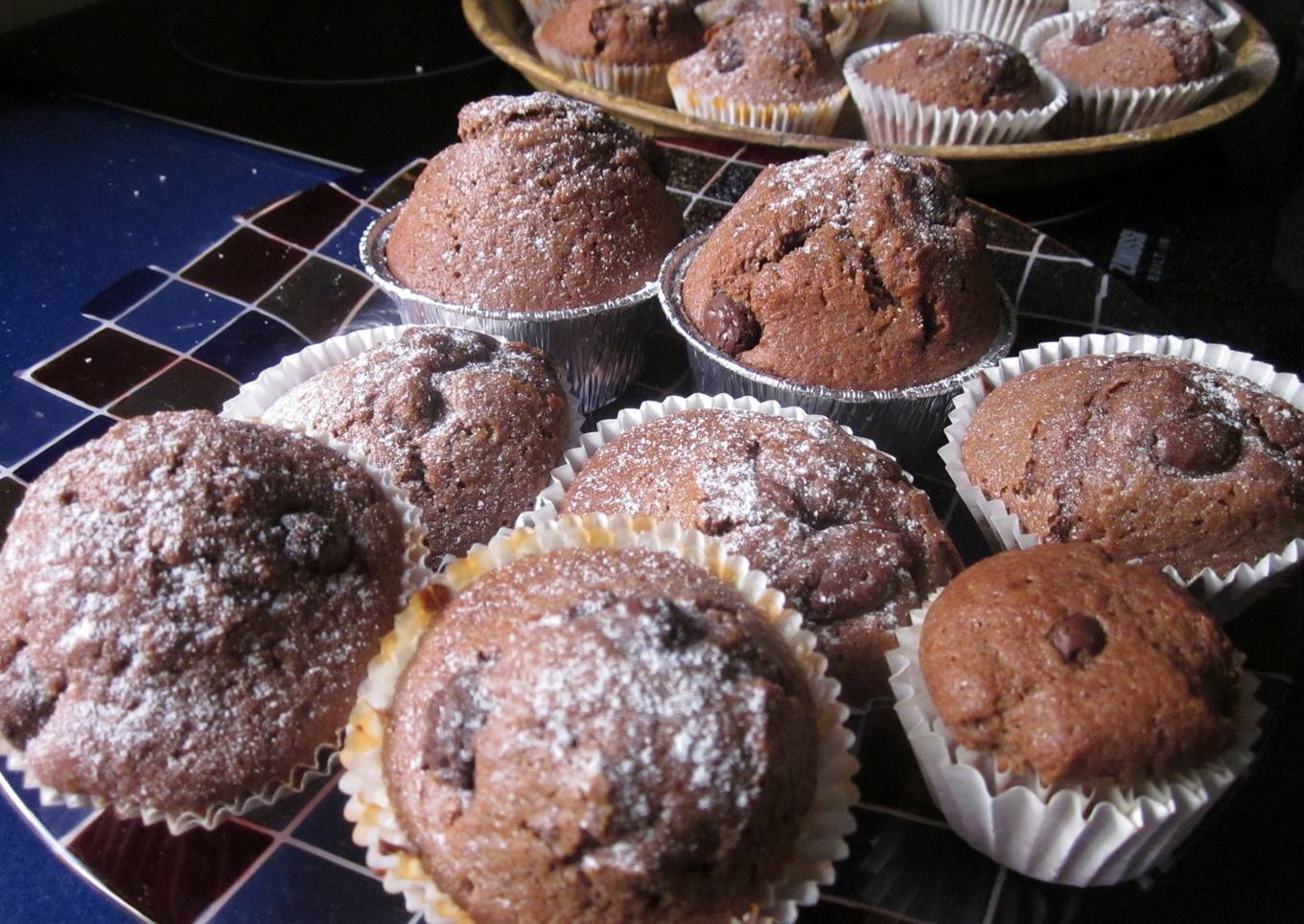 Muffins de chocolate con conguitos<br />