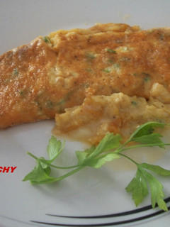 Una foto de Tortilla de queso de cabra al perejil