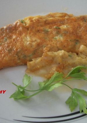 Una foto de Tortilla de queso de cabra al perejil
