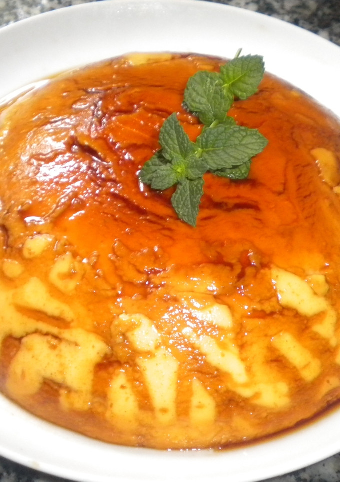 Una foto de Flan de huevo con queso