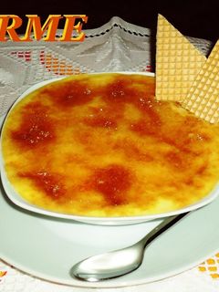 Una foto de Crema de mango gratinada