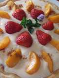 Tarta de crema a la canela con frutas