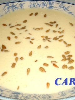 Una foto de Crema fría de melón y arroz