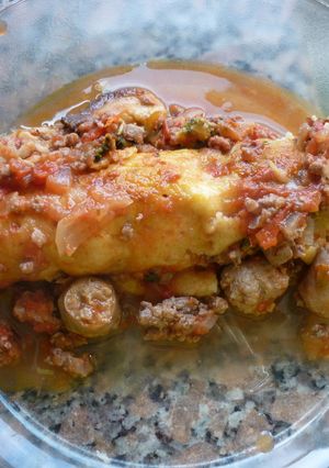 Una foto de Canelones rellenos de pollo y acelga