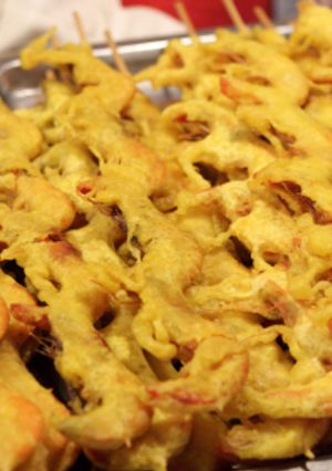 Una foto de Pinchos de langostino con quicos sin gluten