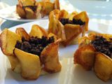 Flores de patata y morcilla sin gluten