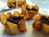 Flores de patata y morcilla sin gluten
