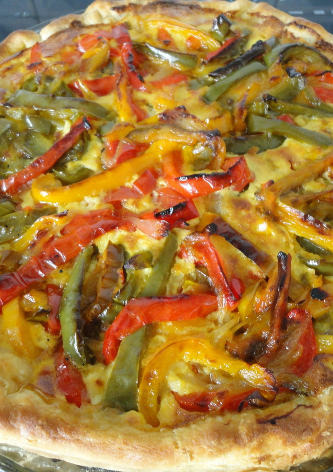 Una foto de Tarta de pimientos y queso