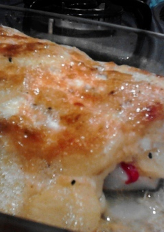Una foto de Bacalao con verduras gratinadas sin gluten