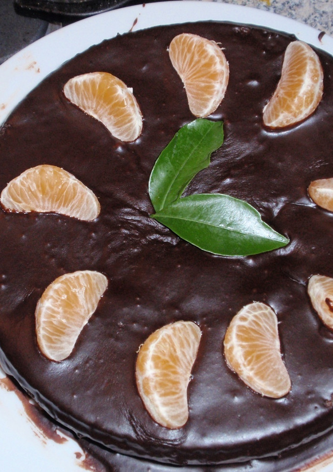 Una foto de Tarta picante de chocolate y naranja