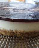 Tarta de queso con mermelada de vino