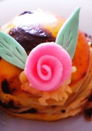 Una foto de Manzanas rellenas de puré de patatas