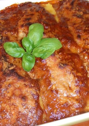 Una foto de Polenta gratinada con salsa de tomates secos