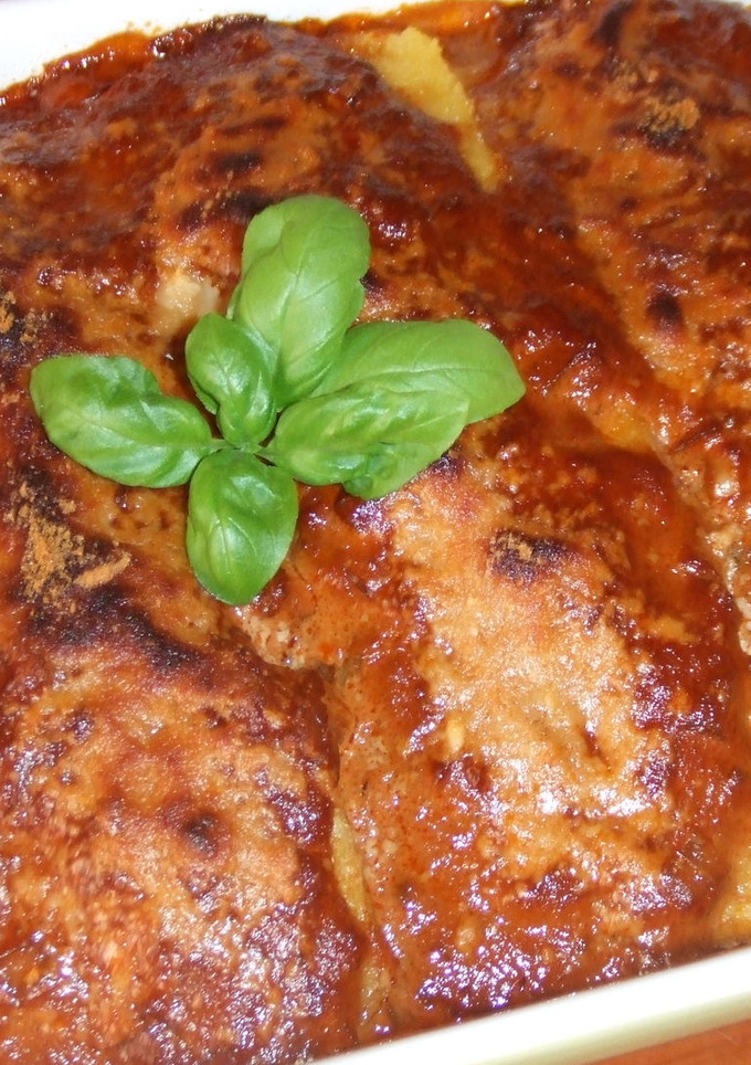Una foto de Polenta gratinada con salsa de tomates secos
