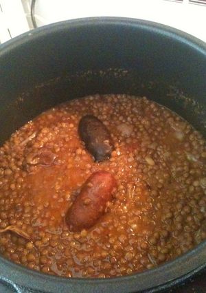 Una foto de Lentejas estofadas olla GM D
