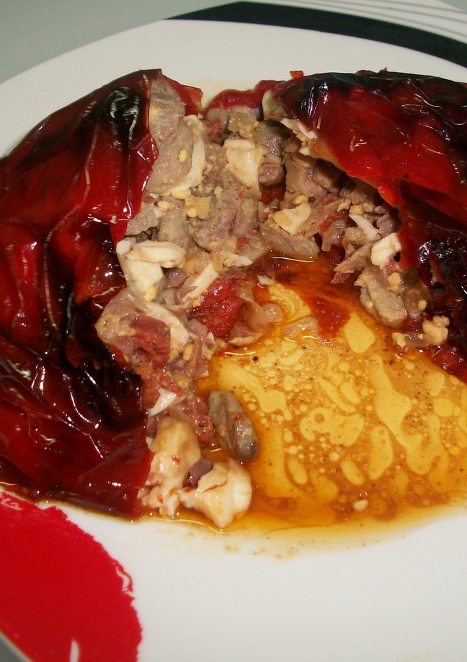 Una foto de Pimiento rojo relleno al horno