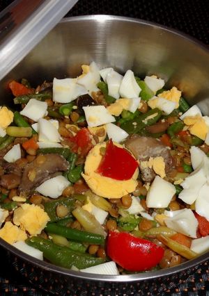 Una foto de Salteado de verduras y lentejas