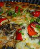 Pizza casera con verduras