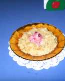 Aro de arroz con pollo y ensalada
