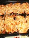 Filetes de lomo de cerdo gratinados al queso