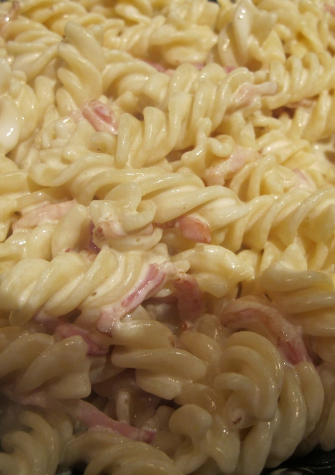 Una foto de Espirales a la carbonara