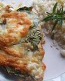 Filete de perca al horno con espinacas y queso