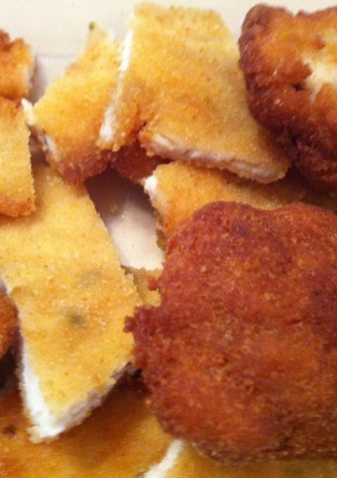 Una foto de Pechuga de pollo empanada