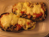 Berenjenas rellenas de carne y queso