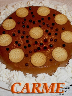 Una foto de Flan capuccino con galletas
