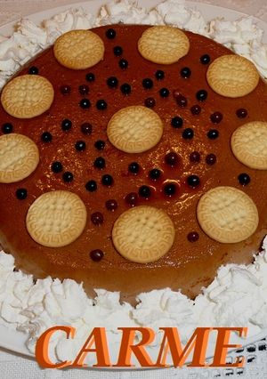 Una foto de Flan capuccino con galletas
