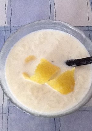 Una foto de Arroz con leche cremoso