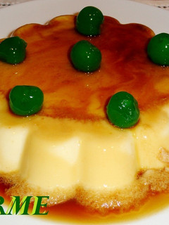 Una foto de Flan suave de melón