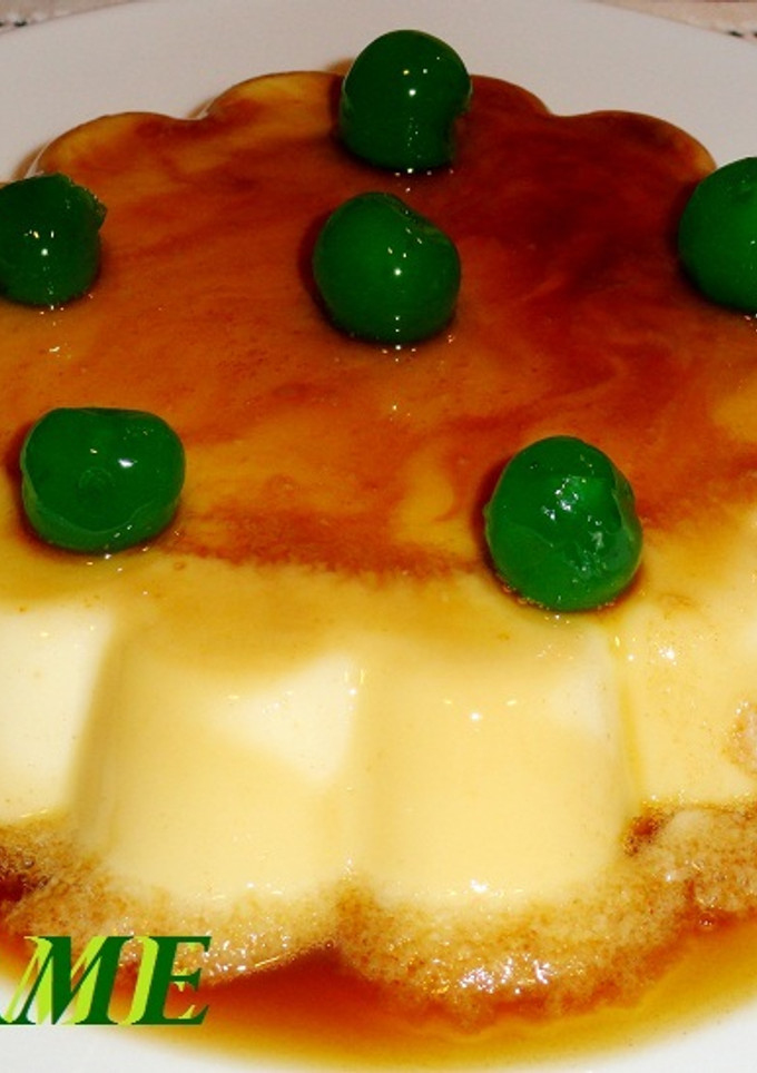 Una foto de Flan suave de melón