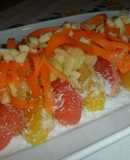Ensalada de cítricos con manzana, zanahoria y coco