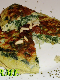 Una foto de Tortilla de espinacas y bacalao