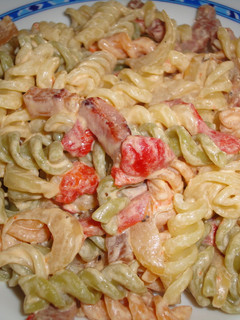 Una foto de Pasta con salsa de cebolla