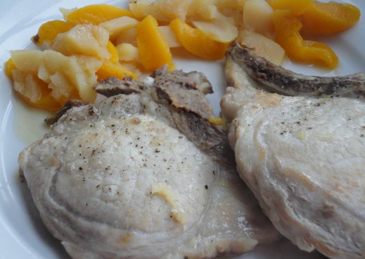 Chuletas de cerdo en papillote