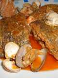 Sargos con salsa de langostinos