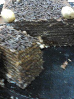 Una foto de Tarta de obleas de nocilla y nutella