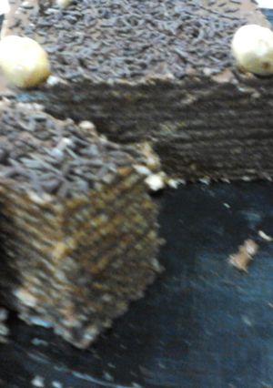 Una foto de Tarta de obleas de nocilla y nutella