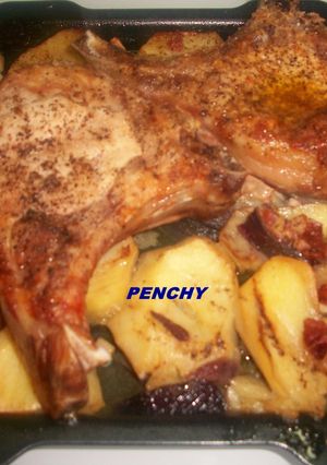 Una foto de Chuletas de cerdo asadas al brandy